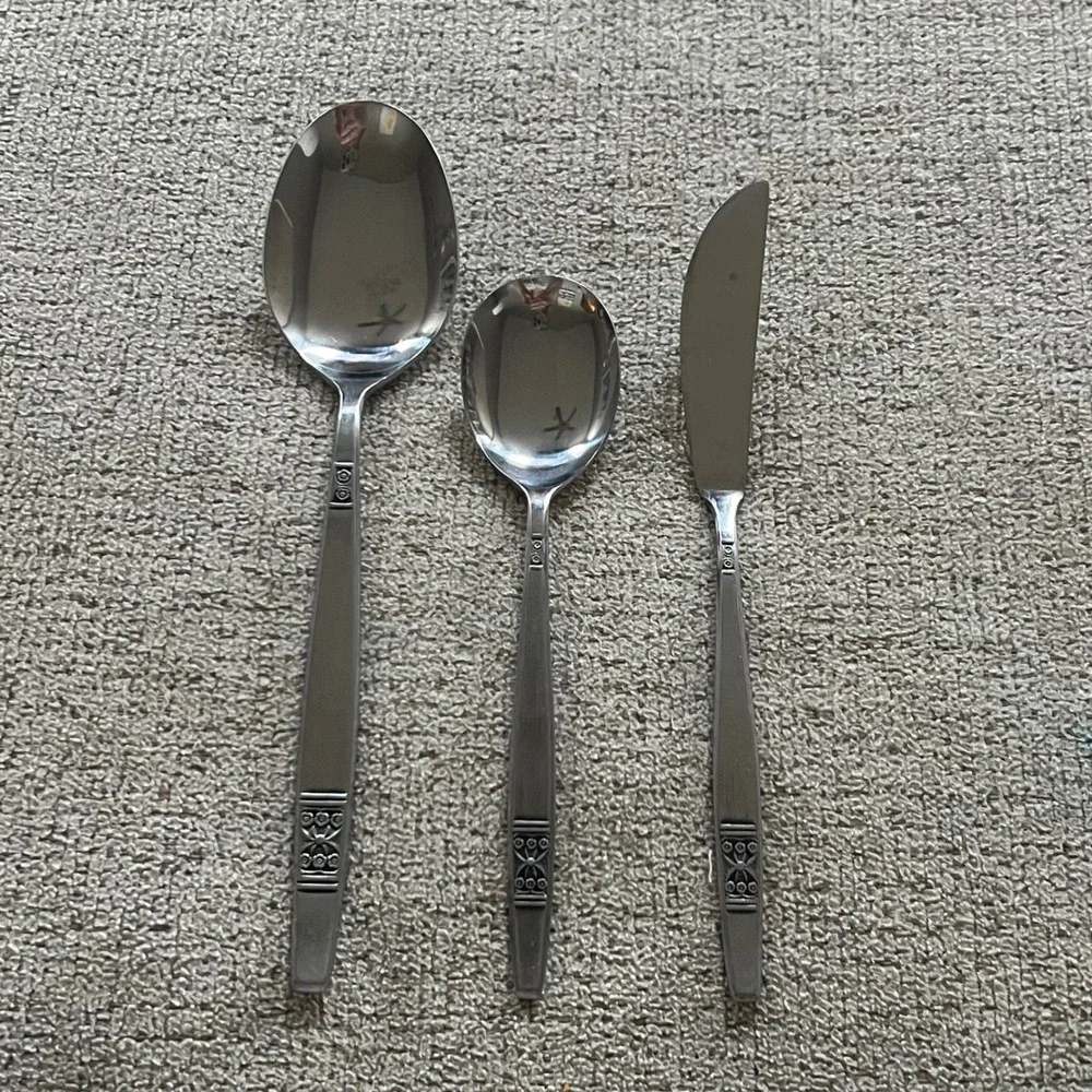 Vintage Madeira Japan Stainless Steel Flatware 3 Piece Set Serving Pieces MCM